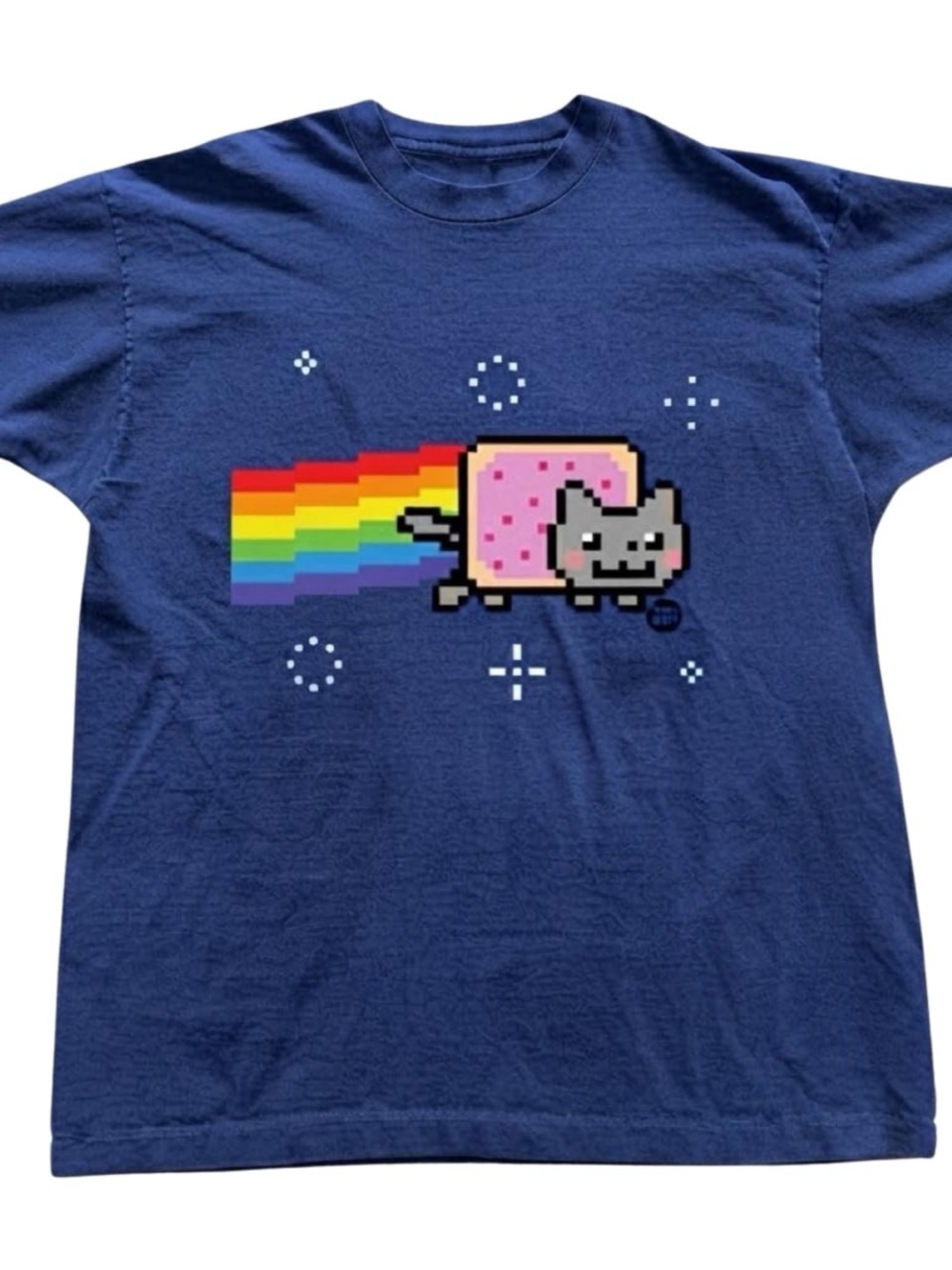Blue Nyan Cat Pixel Rainbow Tee, Funny Shirt